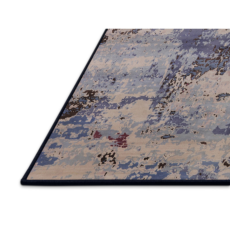 Tapis mauve / brun à motif abstrait Carmelia, Rectangle 7 pi x 10 pi