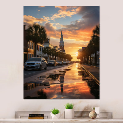Charleston City pendant le - Charleston, impression d'art mural en métal