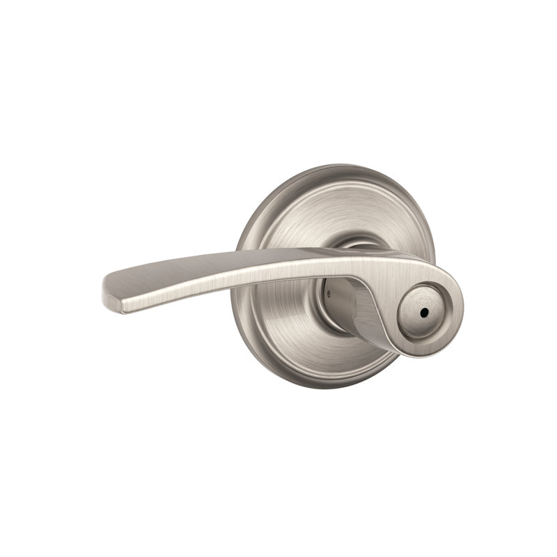 Merano Privacy Door Lever with Rosette, Satin Nickel