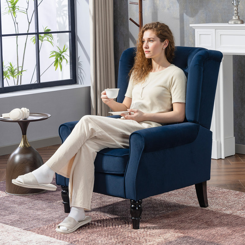Upholstered Armchair, Blue