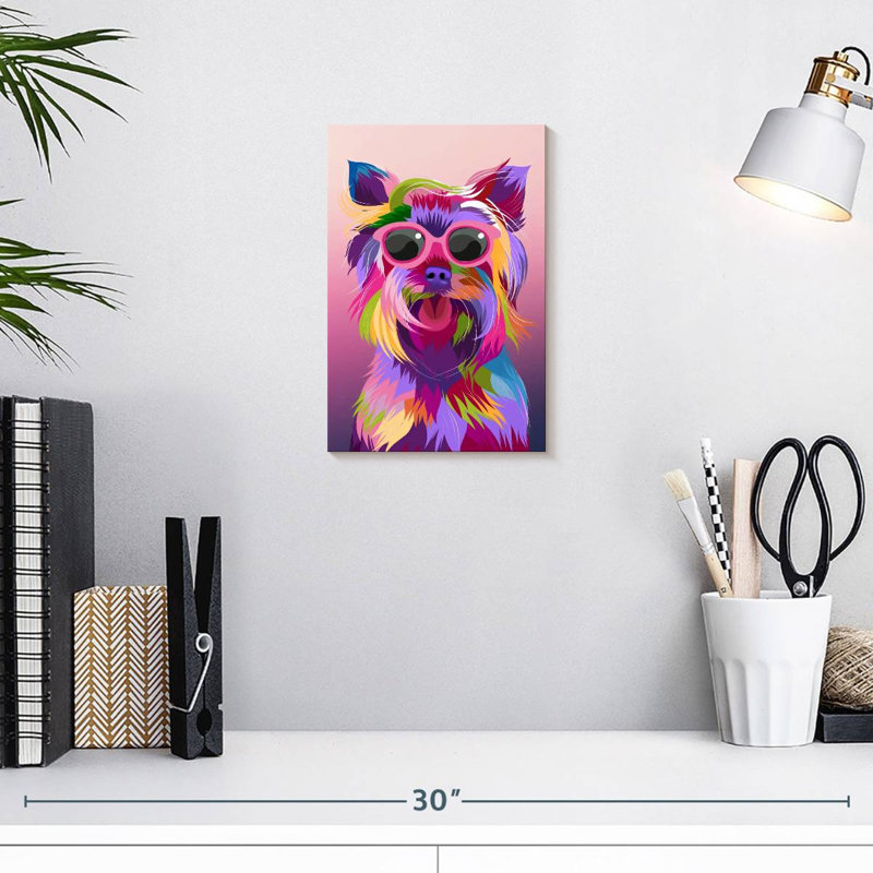 Pop style Yorkie, H 12 po x l 8 po