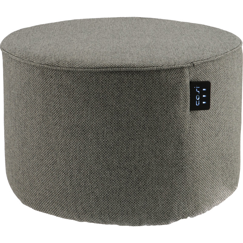 Cosipouf 60cm Wide Round Chevron Pouffe Ottoman, Grey