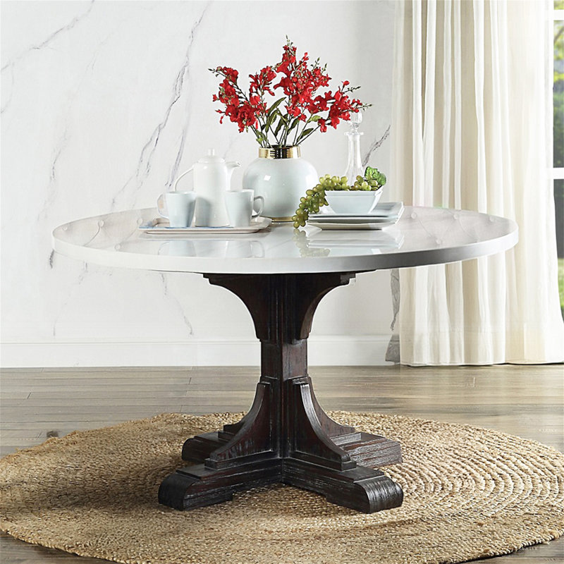 Round Dining Table With Artificial Marble Top