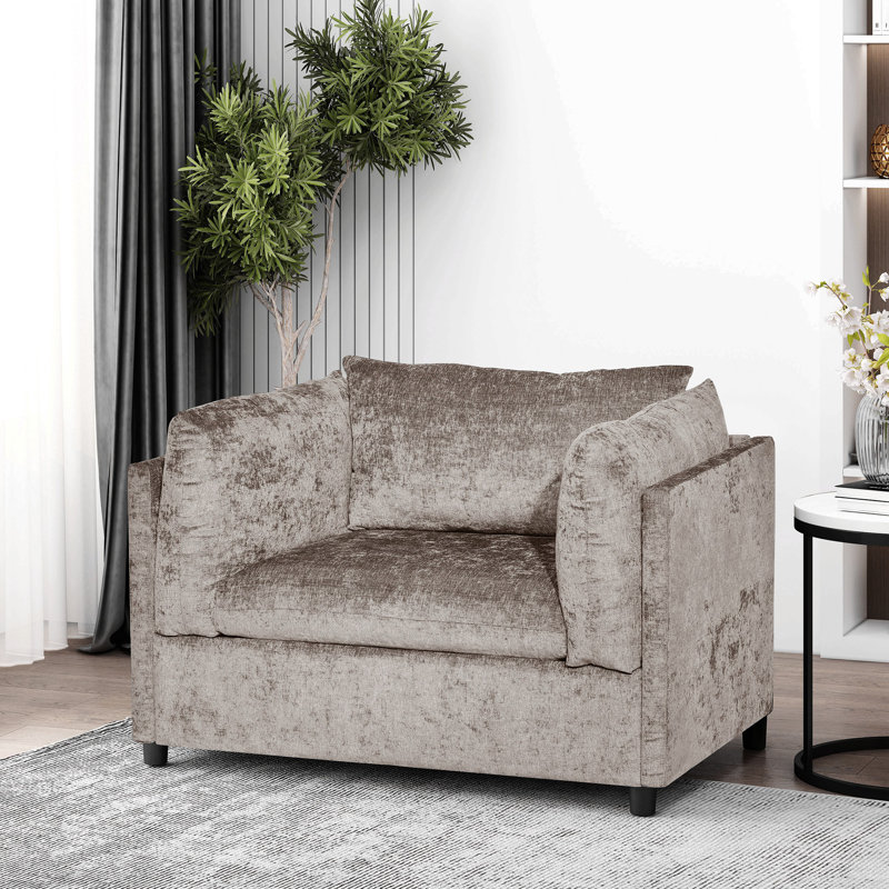 Fauteuil club Holasek, Polyester gris