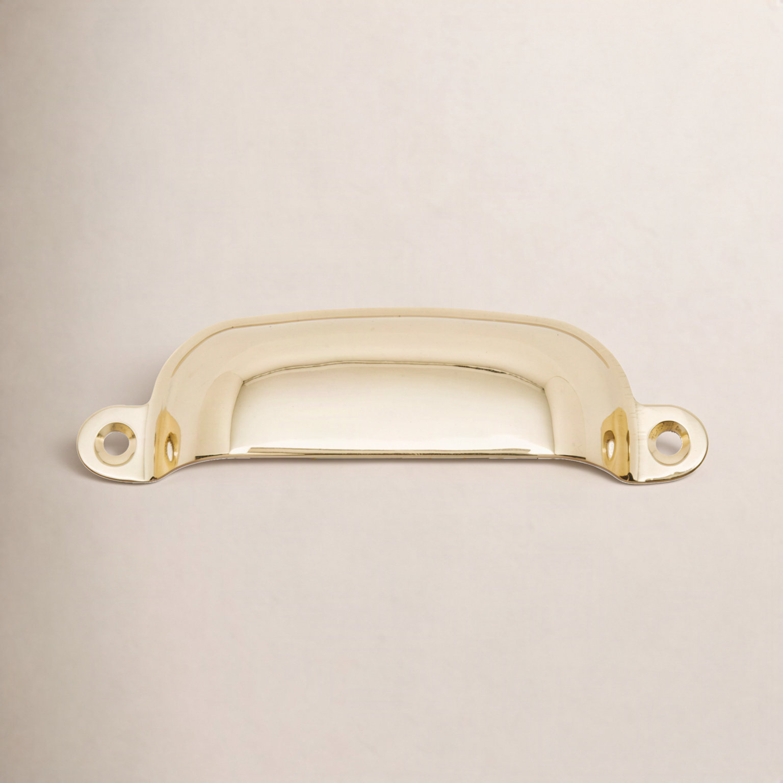 CF Series Flat Box Cup Pull, Polished Brass