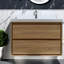 Meuble-lavabo en bois de qualité supérieure avec lavabo en céramique, style moderne pour salle de bain