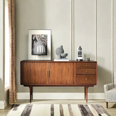 Industrial Minimalist Solid Wood Sideboard