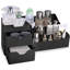 Organisateur de salle de bain moderne et minimaliste - chariot de comptoir à 9 compartiments pour le maquillage, les soins de la peau et les articles de toilette - Organisateur de meuble-lavabo noir élégant