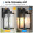 Outdoor Wall Mount Light Fixture, Exterior Wall Lantern Waterproof, Black Outside Porch Sconce Lighting With Matte Black Finish & Glass Shade For House Garage Doorway Patio, E26 Socket(Bulb Not Included)