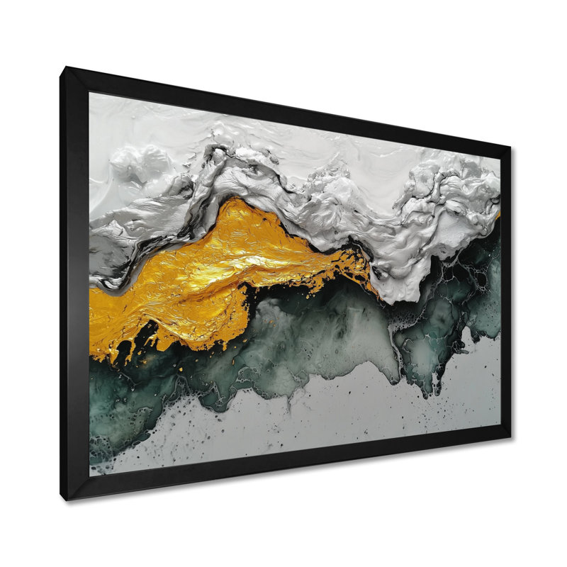 «Tranquil Divide Of Abstract», art sur toile, Cadre simple, Noir, noir, noir, noir, H 12 po x l 20 po