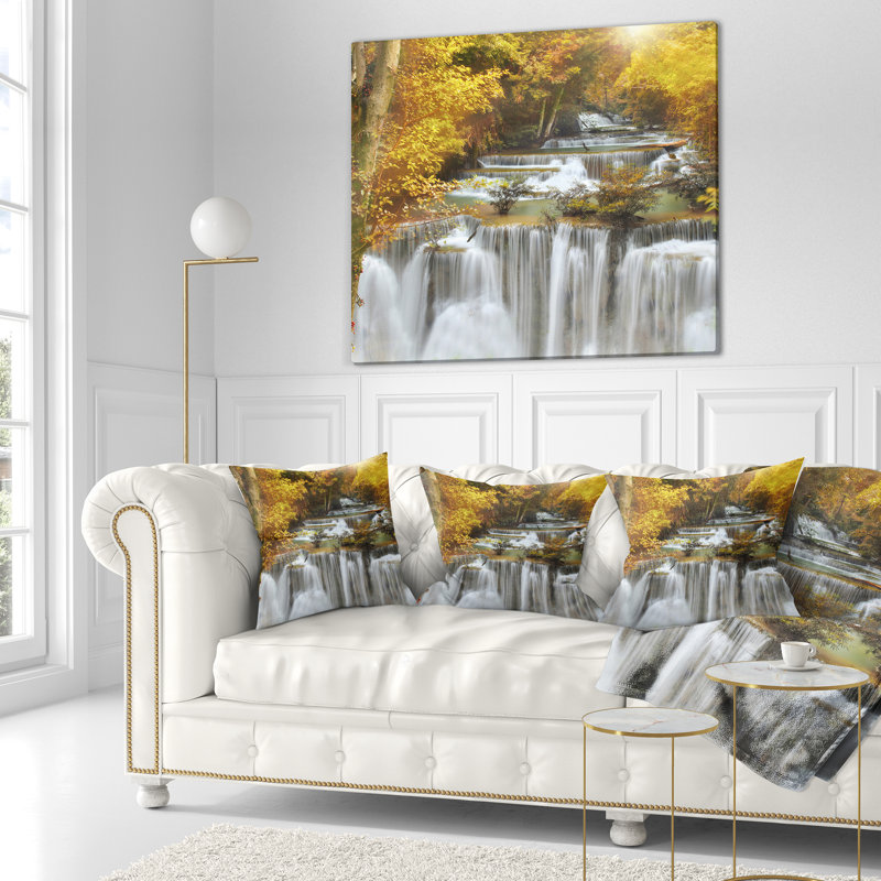  Coussin abstrait Abstract Autumn Huai Mae Kamin Waterfall