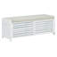 Banc à chaussures avec rangement et coussin, banc de rangement à volets vieillis avec charme rétro pour le salon, vestibule-913637643