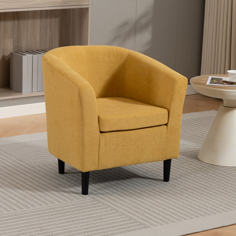 Upholstered Armchair, Yellow