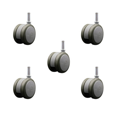 Floor Safe Twin Casters with Grip Ring Stem