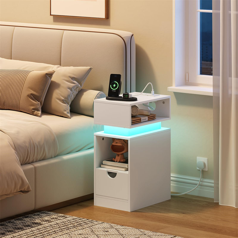 40cm W Manufactured Wood Bedside Table