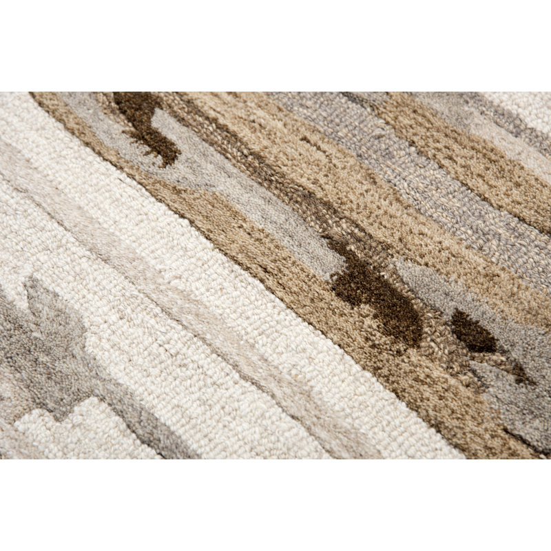 Tapis brun clair en laine Touffeté à la main Malm, Rectangle 10 pi x 13 pi