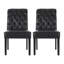 Chaises de salle à manger 2 - Cuir d'unité centrale noir, chaise avec cadre 2 ajoutée