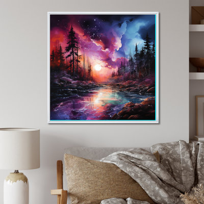 Aurore boréale charme vif liquide - aurore boréale, reproduction d'art sur toile_106487