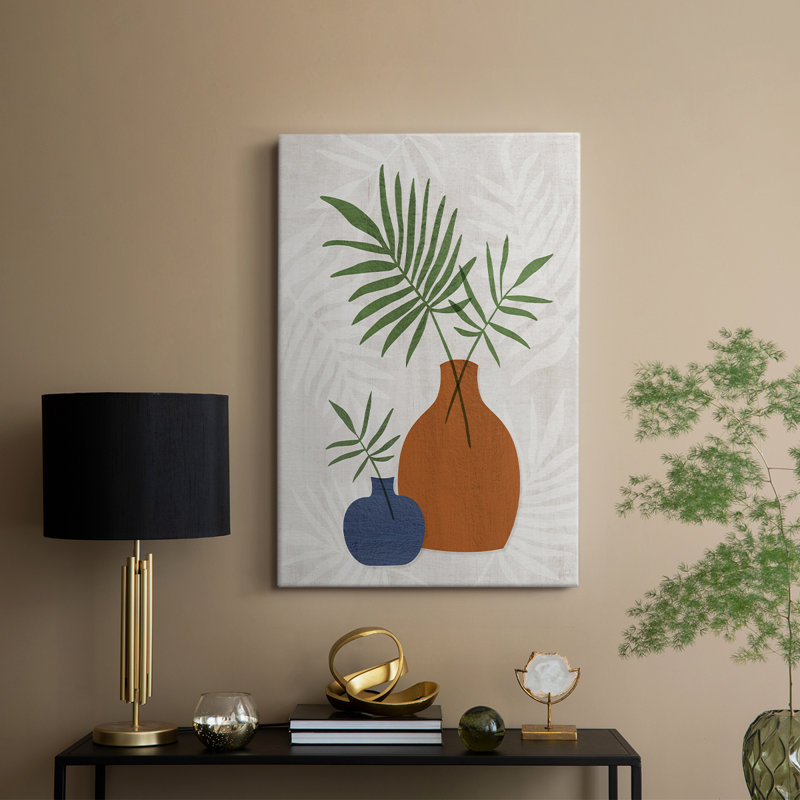 Nature morte aux palmiers II - Cavas enveloppés de galerie, H 60 po x l 40 po