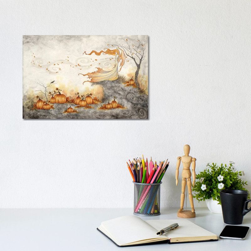 «Whispers In The Pumpkin Patch» par - Toile tendue, H 8 po x l 12 po x P 0,75 po
