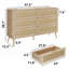 Console en bois avec 6 tiroirs, bois-151382868