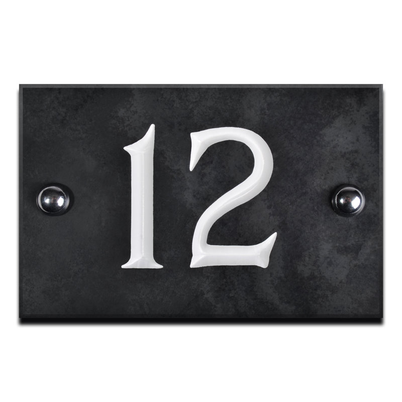 Slate House Number Rectangle Wall Mounted Required