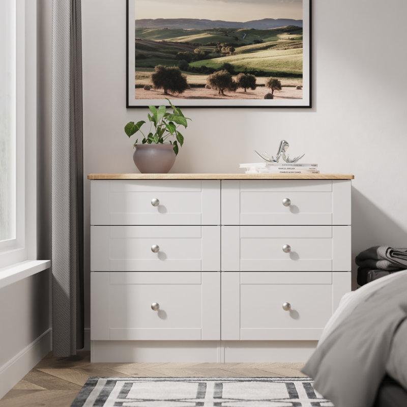 112cm W 6 - Drawer Chest of Drawers, Grey