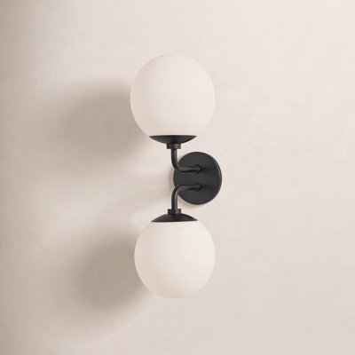 Luna 2 Light Glass Dimmable Armed Sconce