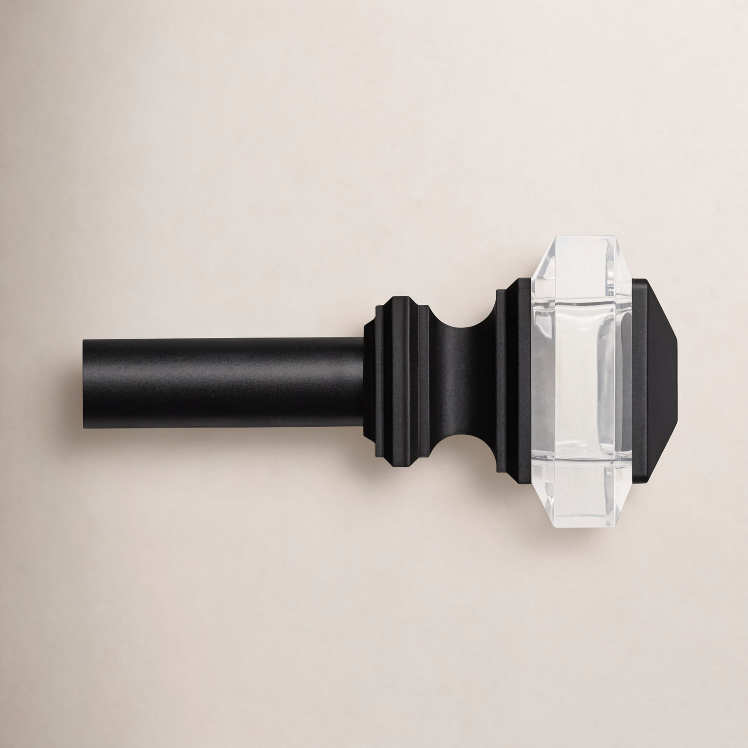 Illinois Single Curtain Rod, 36" - 72" W, Matte Black