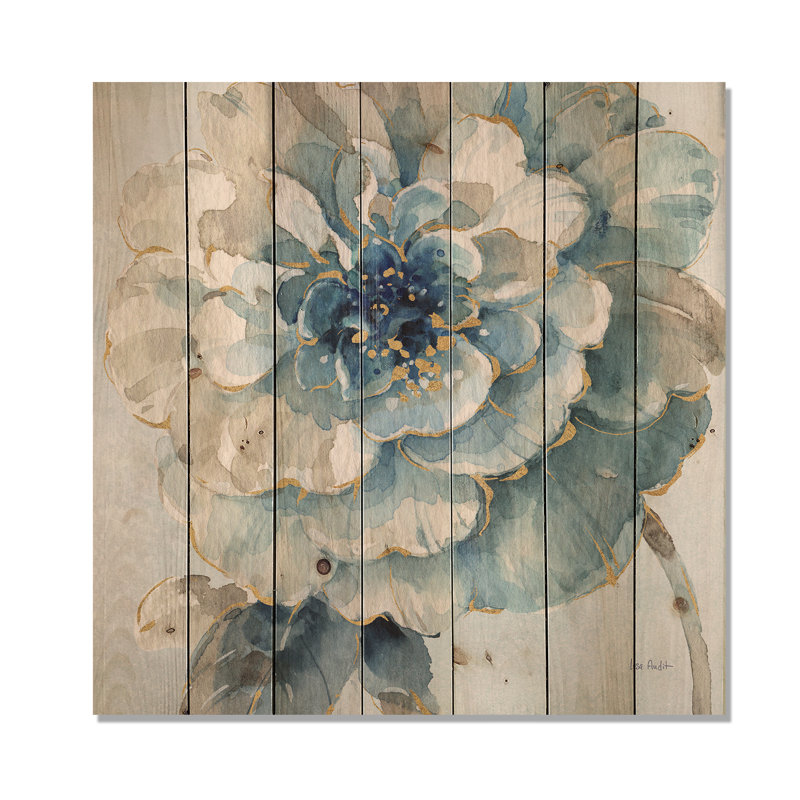 " Indigold Watercolor Flower II ", 30" H x 30" W x 1.5" D