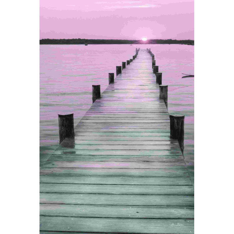 Coucher de soleil rose au quai 2885764, H 18 po x l 12 po