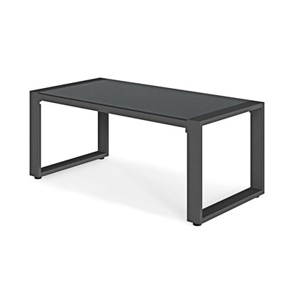 All-Weather Aluminum Outdoor Coffee Table With Tempered Glass Top
