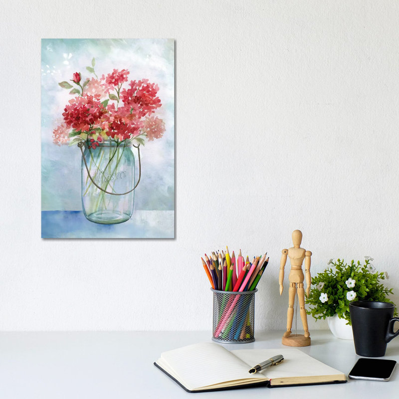 Red Geraniums - reproduction d'art murale - toile tendue