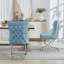 Chaise parsons rembourrée en velours capitonné Chary-216153790