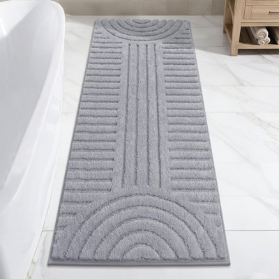 Tapis de bain ultra doux 24 po x 60 po, tapis de bain Boho antidérapants, tapis de bain absorbant en microfibre pour plancher de salle de bain