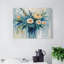 Abstrait bouquet floral jaune et blanc, cadre en bois intégré, art mural, 16 x 20