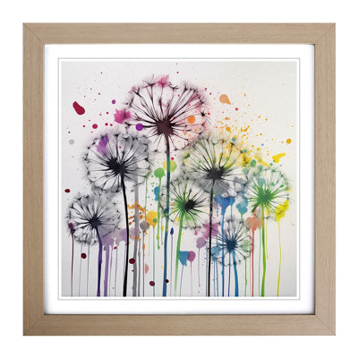 Dandelion Splatter - Framed Print