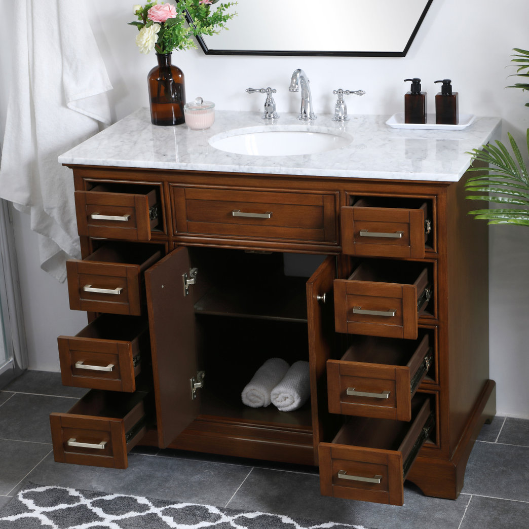 Hermes 42" Single Bathroom Vanity, Teak