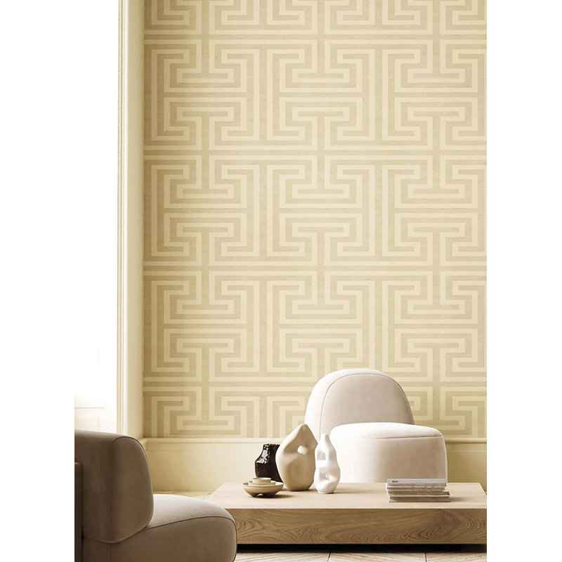 Galerie Synergy Geometric Maze Wallpaper, Dark Beige