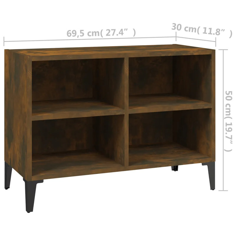 Decarie Unfinished TV Stand for TVs up to 28", Smoked Oak