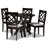 5-Pc Dining Set in Grey Fabric Upholstered With Brown Finish, 37.4'' H X 18.1'' W X 20.3'' D-497717361