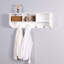 Wall Mounted Coat Rack With 4 Dual Hooks And Storage Shelf For Home Elegant Wooden Entryway