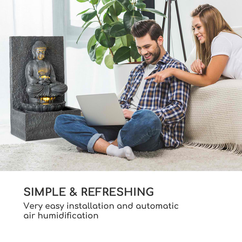 Nirvana Indoor Outdoor Weather Resistant Sculptural Fountain with Lights