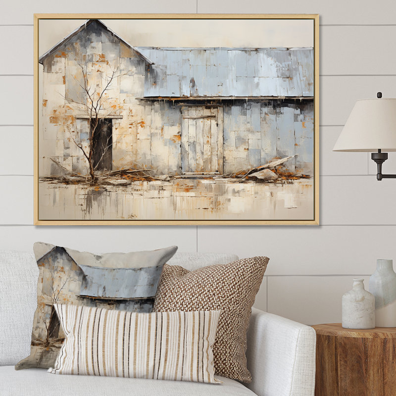 Impression sur toile Minimalisme, H 16 po x l 32 po x P 1 po, Cadre flottant blanc