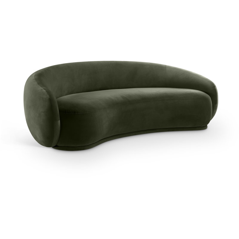 Canapé en velours 93 po Emery, Velours vert