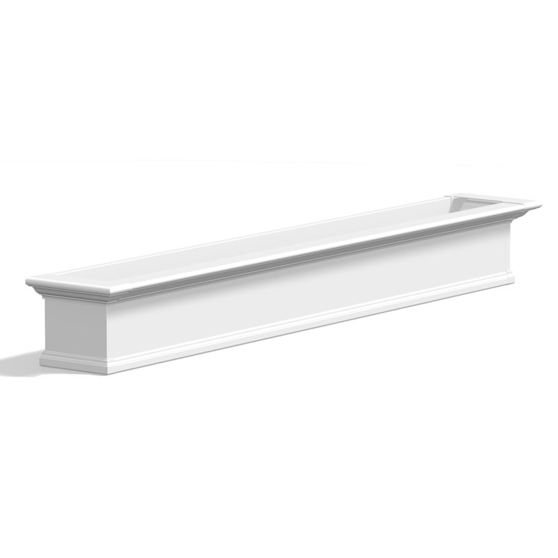 Anand Resin Window Box with Water Reservoir, White, 10" H x 84" W x 12" D