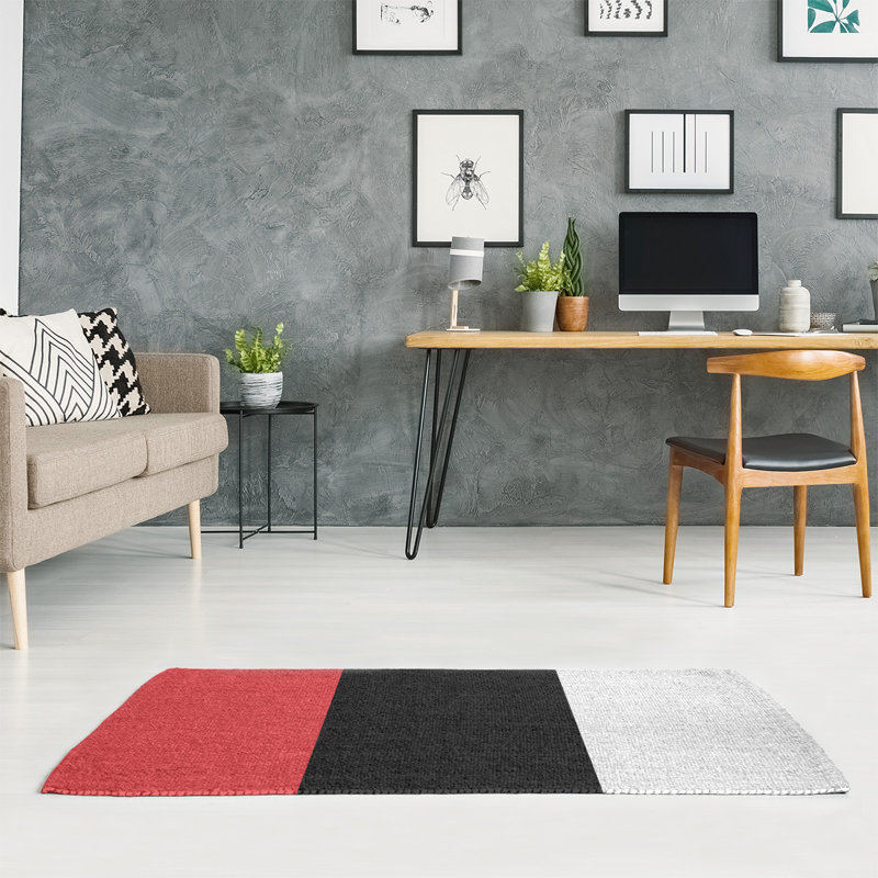 Tapis de zone rouge/noir, Rectangle 5 pi x 7 pi