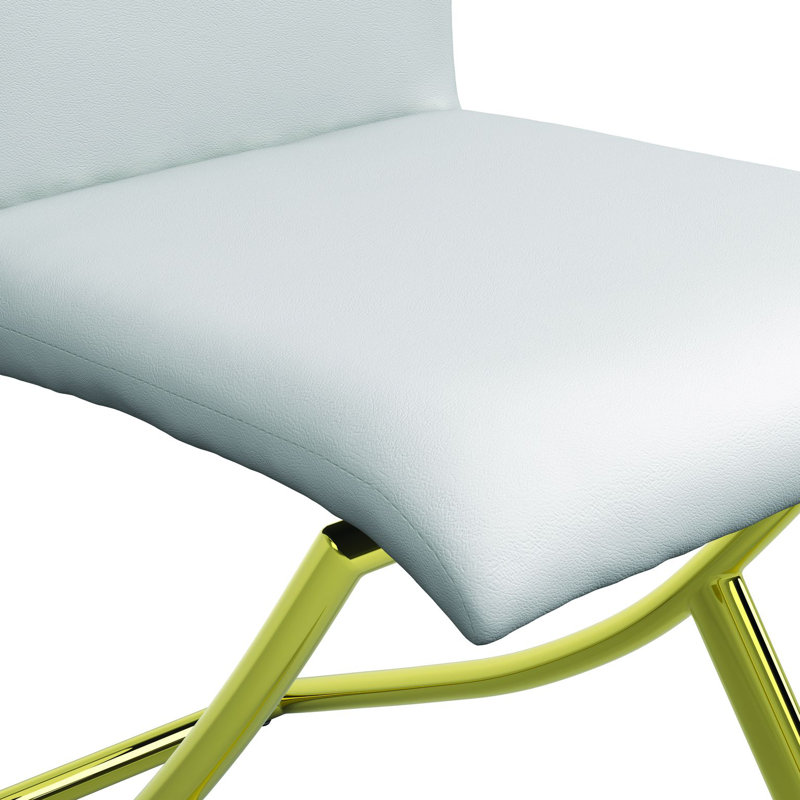 19'' H Faux Leather Upholstered Side Chair, White