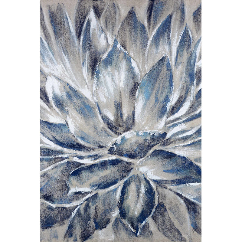 Blue and gray flower Bath Mat with Non-Slip Backing - Quick Dry Memory Foam Bathroom Rug - Absorbent - Modern Plush Spa-Style - Machine Washable