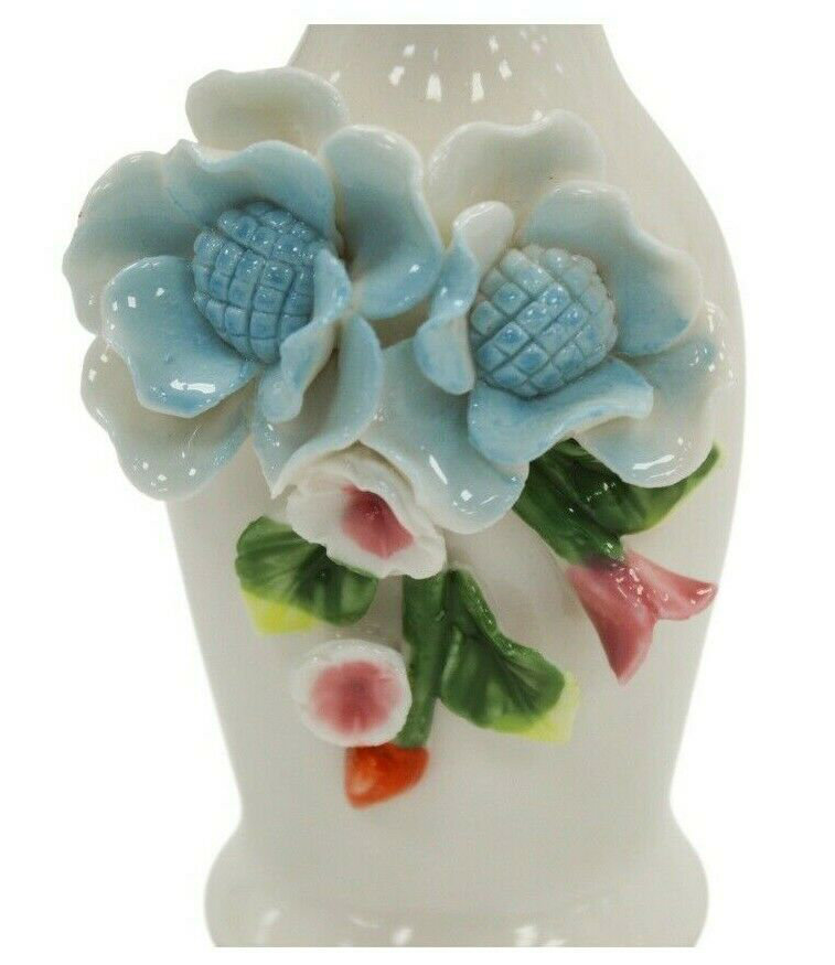14Cm Ceramic Bud Vase Orange 3D Flower Decoration Thin Bottle Neck Ornament